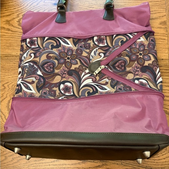 Ricardo Beverly Hills Drop Bottom Footed Carry On Bag Purple 18"T RARE - Picture 4 of 11